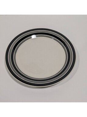 Todays Home Stoneware Dinner Plate Black White Banded Design
